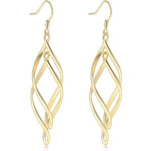 Durable Linear Swirl Dangle Earrings for Women - Effortlessly Stylish Accessory